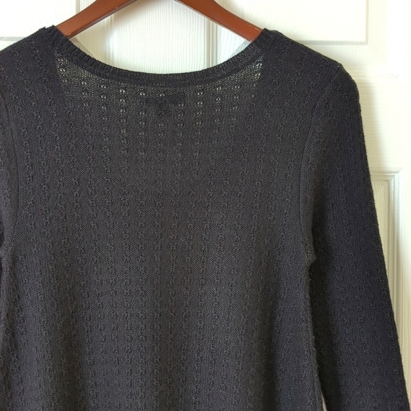 American Eagle Knit Quarter Sleeve Round Neck Flowy A-Line Mini Dress Black S - Picture 12 of 12